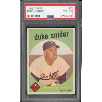 1959 Topps #20 Duke Snider PSA 8 *4335 (Reed Buy)