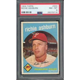 1959 Topps #300 Richie Ashburn PSA 8 *9718 (Reed Buy)
