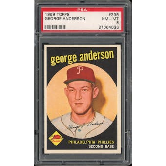 1959 Topps #338 Sparky Anderson RC PSA 8 *4036 (Reed Buy)