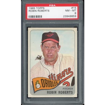 1965 Topps #15 Robin Roberts PSA 8 *9859 (Reed Buy)