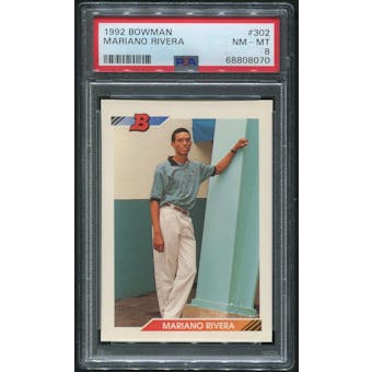 1992 Bowman Baseball #302 Mariano Rivera Rookie PSA 8 (NM-MT)