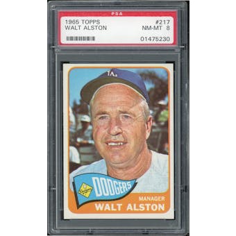 1965 Topps #217 Walter Alston PSA 8 *5230 (Reed Buy)