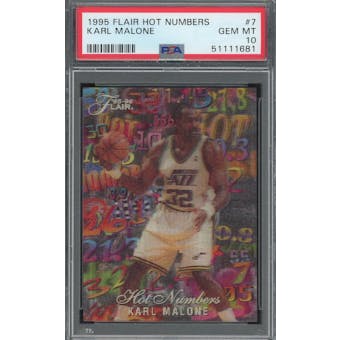 1995/96 Flair Hot Numbers #7 Karl Malone PSA 10 *1681 (Reed Buy)