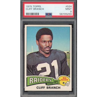 1975 Topps #524 Cliff Branch RC PSA 9 *5259 (Reed Buy)