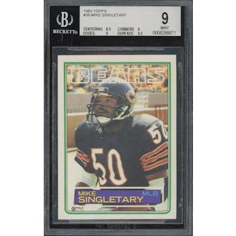 1983 Topps #38 Mike Singletary RC BGS 9 *6671 (Reed Buy)