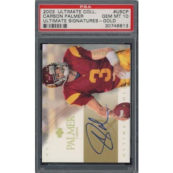 2003 Ultimate Collection Signatures Gold #USCP Carlson Palmer Auto #/50 PSA 10 *8813 (Reed Buy)