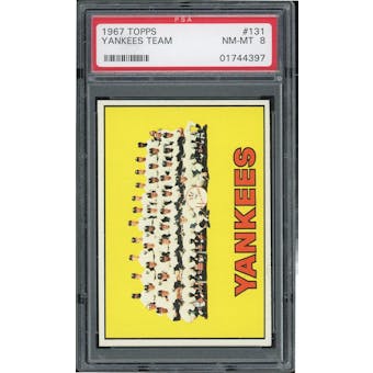 1967 Topps #131 Yankees Team PSA 8 *4397 (Reed Buy)