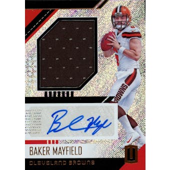 2018 Panini Unparalleled Baker Mayfield Patch Auto Card #RJA-BM