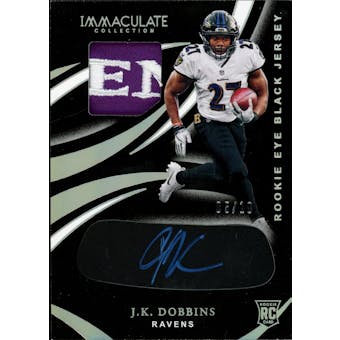 2020 Panini Immaculate Collection J.K. Dobbins Patch Auto Card #REB-9 05/10