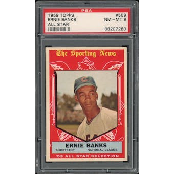 1959 Topps #559 Ernie Banks AS PSA 8 *7260 (Reed Buy)