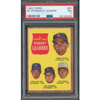 1962 Topps #60 NL Strikeout Leaders PSA 7 *6248 (Reed Buy)