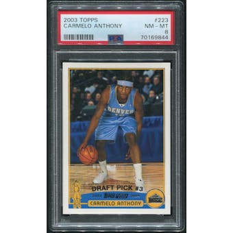 2003/04 Topps Basketball #223 Carmelo Anthony Rookie PSA 8 (NM-MT)