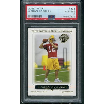 2005 Topps Football #431 Aaron Rodgers Rookie PSA 8 (NM-MT)