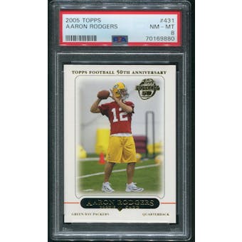 2005 Topps Football #431 Aaron Rodgers Rookie PSA 8 (NM-MT)