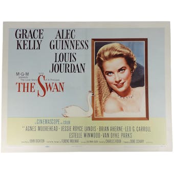 1956 The Swan Half Sheet Movie Poster - Grace Kelly Alec Guinness