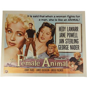 1958 Female Animal Half Sheet Movie Poster - Hedy Lamarr Jane Powell