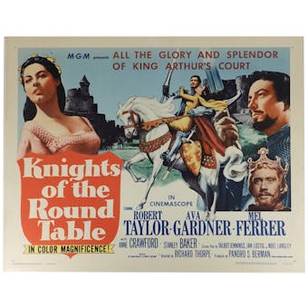 1961 Knights of the Round Table Half Sheet Movie Poster - Ava Gardner