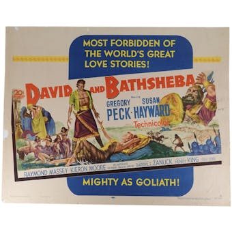 1951 David and Bathsheba Half Sheet Movie Poster - Gregory Peck Heyward