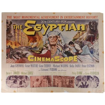 1954 The Egyptian Half Sheet Movie Poster - Jean Simmons