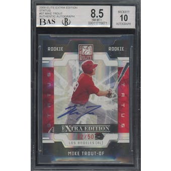 Z 2009 Elite Extra Edition Status #57 Mike Trout Auto #/50 BGS 8.5 Auto 10 *5671 (Reed Buy)