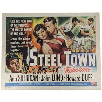 1952 Steel Town Half Sheet Movie Poster - Ann Sheridan Lund Duff