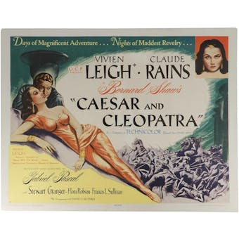 1946 Caesar and Cleopatra Half Sheet Movie Poster - Vivien Leigh Claude Rains