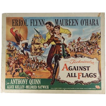 1952 Against All Flags Half Sheet Movie Poster - Flynn O'Hara Quinn