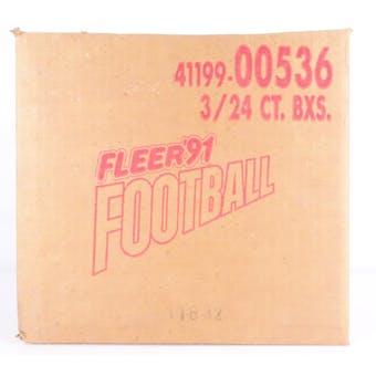 1991 Fleer Football Rack 3-Box Case (Reed Buy)