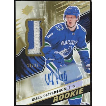 2018/19 SPx Rookie Gold #REP Elias Pettersson Patch/Auto #/25 (Reed Buy)