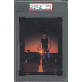 1983-85 Nike Poster Cards #858 Michael Jordan Blu & Black PSA 8 *0652 (Reed Buy)