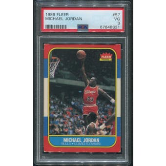 1986/87 Fleer Basketball #57 Michael Jordan Rookie PSA 3 (VG)