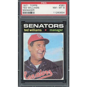 1971 Topps #380 Ted Williams PSA 8 *0634 (Reed Buy)