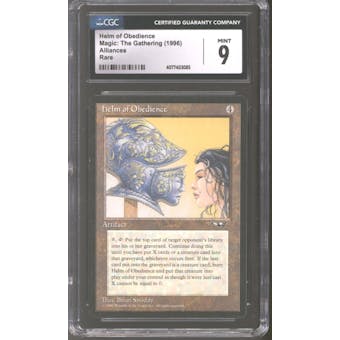Magic the Gathering Alliances Helm of Obedience CGC 9 NEAR MINT (NM)