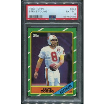 1986 Topps Football #374 Steve Young Rookie PSA 6 (EX-MT)