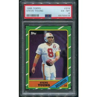 1986 Topps Football #374 Steve Young Rookie PSA 6 (EX-MT)