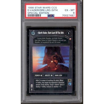 Decipher Star Wars CCG Special Edition Darth Vader, Dark Lord of the Sith PSA 6 SLIGHT PLAY (SP)