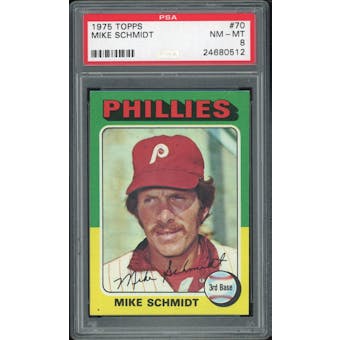 1975 Topps #70 Mike Schmidt PSA 8 *0512 (Reed Buy)