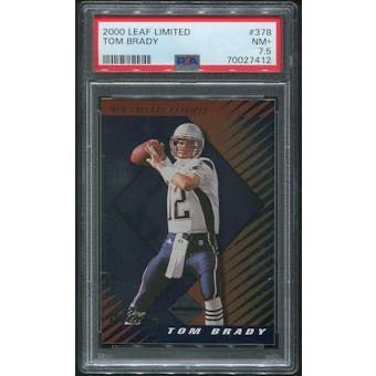 2000 Leaf Limited Football #378 Tom Brady Rookie #182/350 PSA 7.5 (NM+)