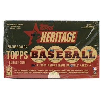 2001 Topps Heritage Baseball Retail 24 Pack Box