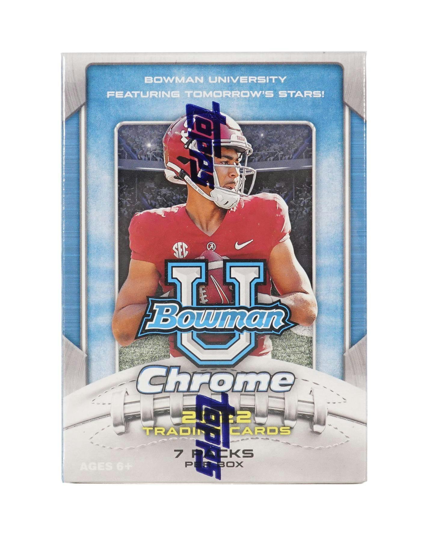 2022 Bowman Chrome University Football 7Pack Blaster Box (Pink