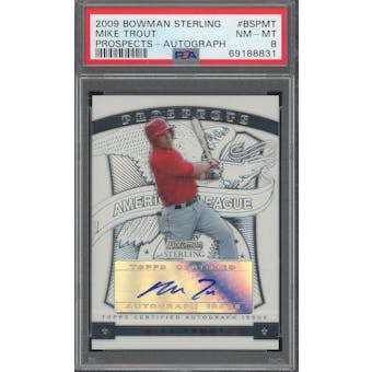 2009 Bowman Sterling Auto #BSPMT Mike Trout PSA 8 *8831 (Reed Buy)