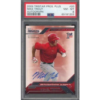 2009 TriStar Prospects Plus #20 Mike Trout Auto #/199 PSA 8 *1203 (Reed Buy)