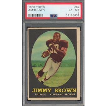 1958 Topps #62 Jim Brown RC PSA 6 *8837 (Reed Buy)