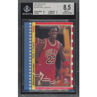 1987/88 Fleer Sticker #2 Michael Jordan BGS 8.5 *8389 (Reed Buy)
