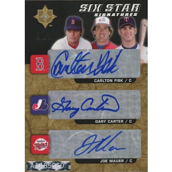2005 Ultimate Six Star Signatures #CA Fisk/Carter/Mauer/Bench/Piazza/Martinez #/10 (Reed Buy)