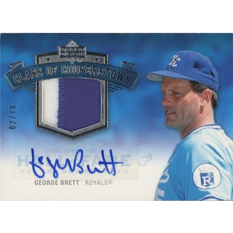 2005 Upper Deck Hall of Fame Class of Cooperstown Autograph-Patch Gold #GB3 George Brett Portrait #/10 (Reed B