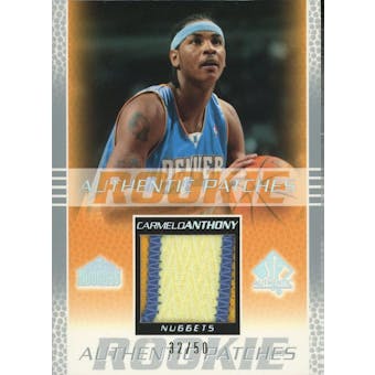 2003/04 SP Authentic Rookie Authentic Patches #CYP Carmelo Anthony #/50 (Reed Buy)
