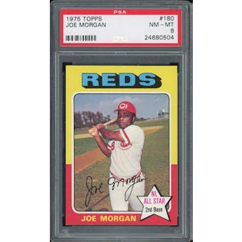 1975 Topps #180 Joe Morgan PSA 8 *0504 (Reed Buy)