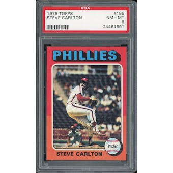1975 Topps #185 Steve Carlton PSA 8 *4691 (Reed Buy)