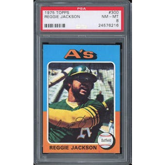 1975 Topps #300 Reggie Jackson PSA 8 *6216 (Reed Buy)
